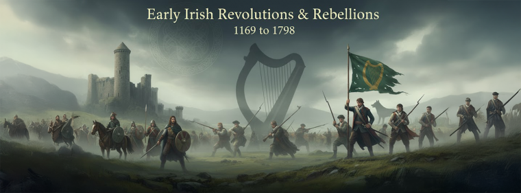 Irish History - Early Irish Revolutions & Rebellions (1169 to 1798)